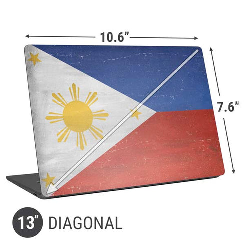 Philippines Flag Distressed Universal Laptop 13in (10.6 x 7.6in) Skin